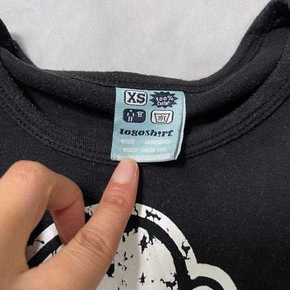 Vintage 00s black graphic baby tee (XS) black Pete Disney - Picture 7 of 7